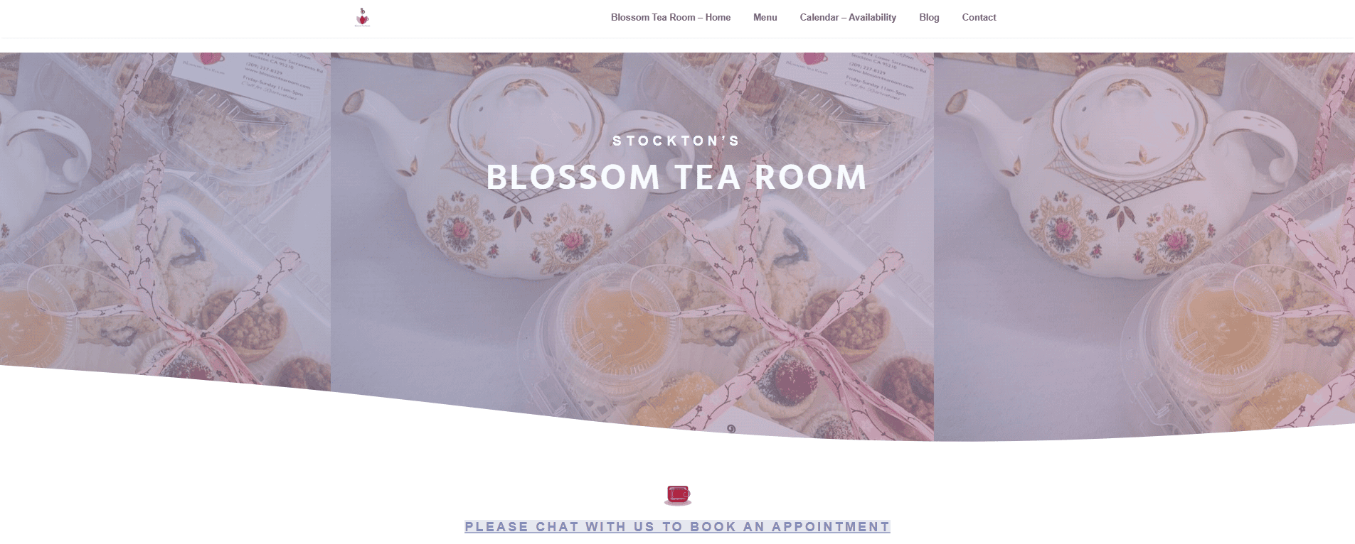 Blossom Tea Room Home Page - Screen Shot